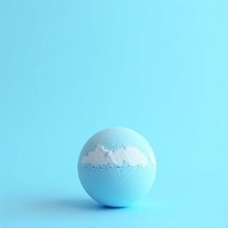 Bomba de baño azul cielo, tonos celestes