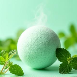 Bomba de baño de menta, color menta clarita